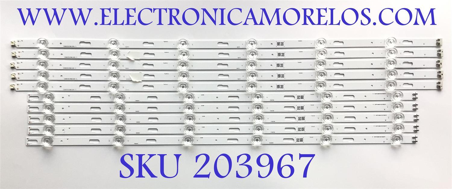 KIT DE LED'S PARA TV SAMSUNG (10 PIEZAS) / BN96-50313A / BN96-50314A / NUMERO DE PARTE JL.D650C1330-408AL-M_V04 / JL.D650C1330-408AR-M_V04 / E493461 / PANEL CY-BT065HGEV1H / MODELOS UN65TU7000 / UN65TU7000FXZA / UN65TU8000 / UN65TU8000FXZA